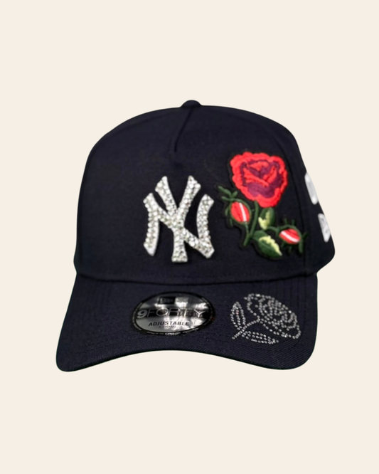 NY Crystal Rose Snapback – Midnight Navy Edition