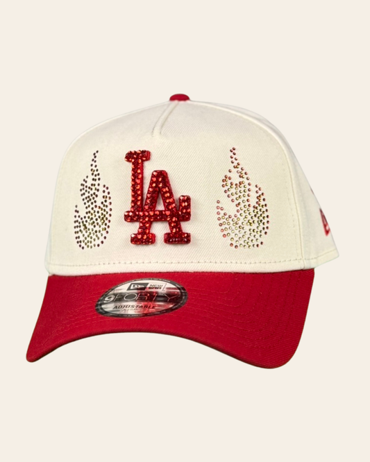 Los Angeles Dodgers Flames – Custom Rhinestone Snapback